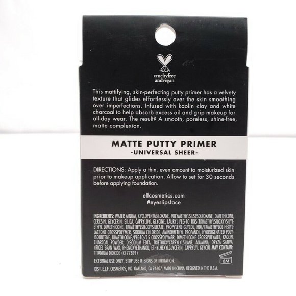 e.l.f. Matte Putty Primer Universal Sheer Infused w/Kaolin Clay & White Charcoal - Picture 5 of 5